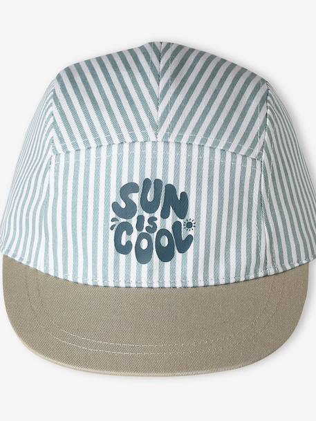 Casquette bébé rayée bleu grisé - vertbaudet enfant 