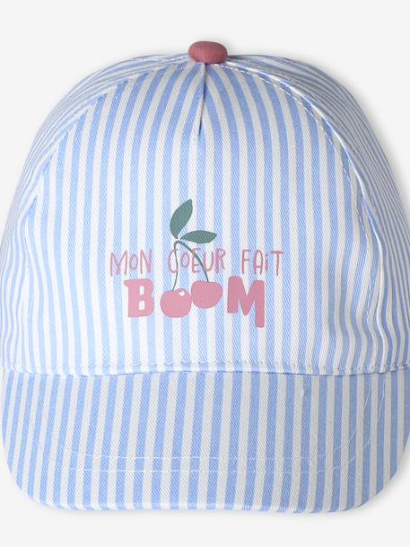 Casquette bébé fille coton rayée rayé bleu - vertbaudet enfant 