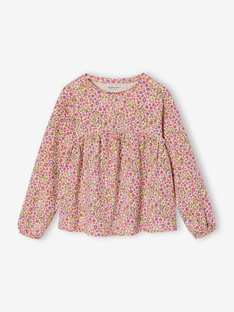 Fille-T-shirt blouse fille imprimé manches longues 