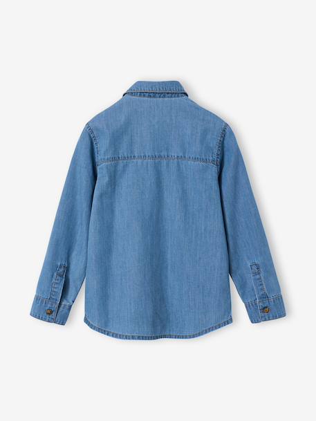 Chemise en denim léger garçon double stone - vertbaudet enfant 