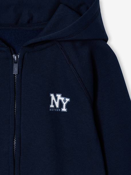 Sweat zippé garçon Basics marine+vert - vertbaudet enfant 