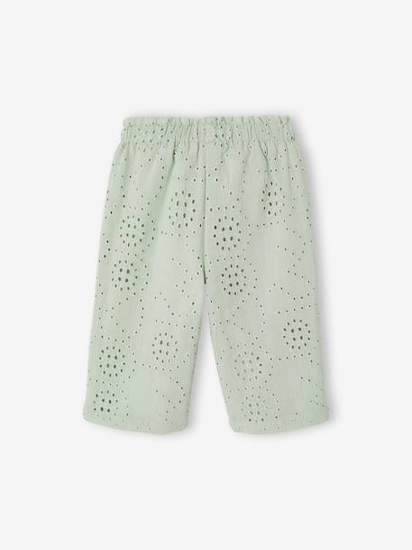 Broek baby meisjes Engels borduurwerk blauwgroen - vertbaudet enfant 