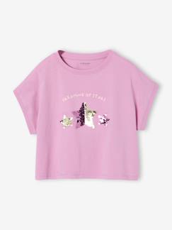 -T-shirt fille motifs sequins