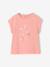 Tee-shirt motif fantaisie fille abricot+bleu grisé - vertbaudet enfant 