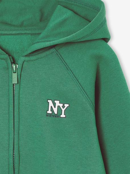 Sweater met rits jongen Basics groen+marineblauw - vertbaudet enfant 