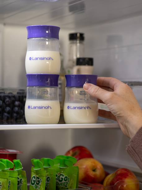Set van 4 LANSINOH 160 ml bewaarpotjes voor moedermelk wit - vertbaudet enfant 