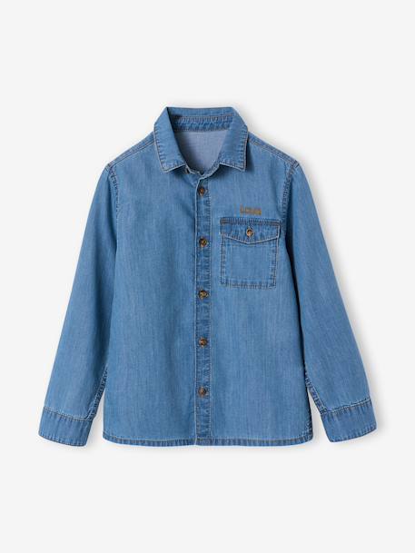 Chemise en denim léger garçon double stone - vertbaudet enfant 