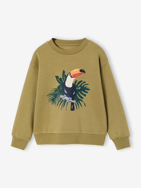 Sweater jongen met ronde hals en lange mouwen nachtblauw+olijf - vertbaudet enfant 