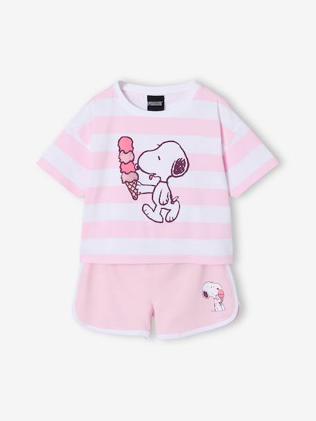 Ensemble fille rayé Snoopy rayé rose - vertbaudet enfant 