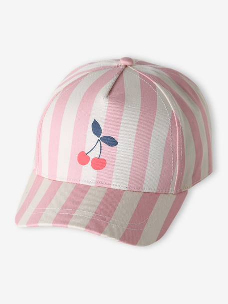 Casquette fille coton rayé rose - vertbaudet enfant 