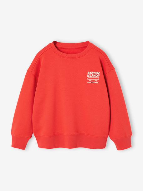 Sweat couleur motif poitrine Basics garçon grenadine+rouge+vert - vertbaudet enfant 