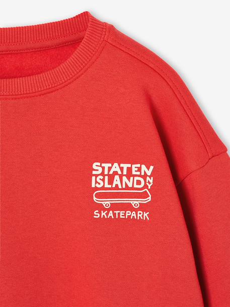 Sweat couleur motif poitrine Basics garçon grenadine+rouge+vert - vertbaudet enfant 
