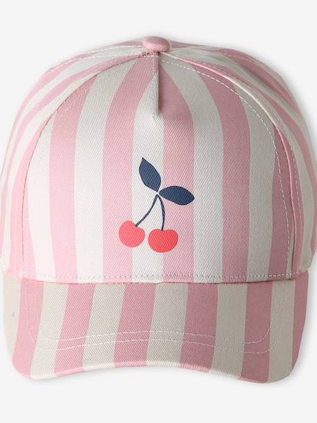 Casquette fille coton rayé rose - vertbaudet enfant 