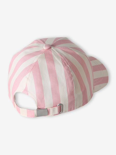 Casquette fille coton rayé rose - vertbaudet enfant 