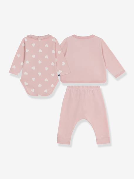 Coffret cadeau ensemble bébé velours 3 pièces rose - vertbaudet enfant 