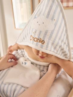 -Personaliseerbare badcape + washandje IN DE WOLKEN
