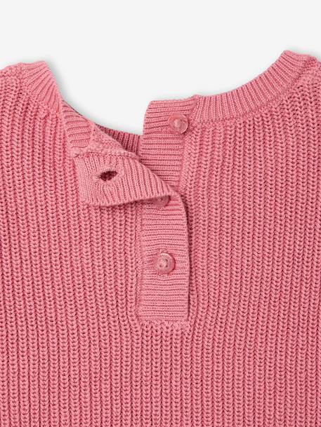 Pull bébé brodé vanille+vieux rose - vertbaudet enfant 