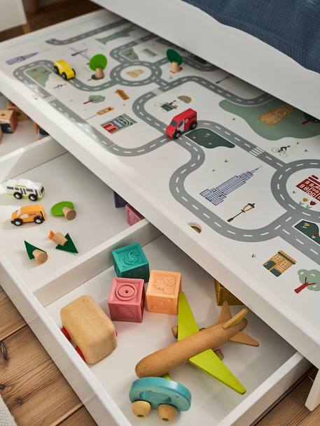Tiroir de lit enfant circuit de voiture blanc - vertbaudet enfant 