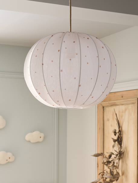 Abat jour boule en tissu pour suspension beige - vertbaudet enfant 