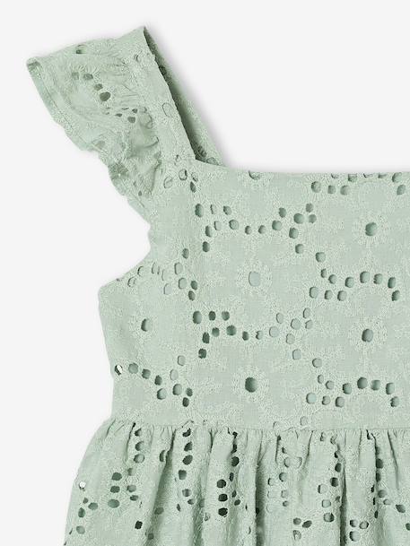 Blouse fille broderie anglaise à volants vert sauge - vertbaudet enfant 