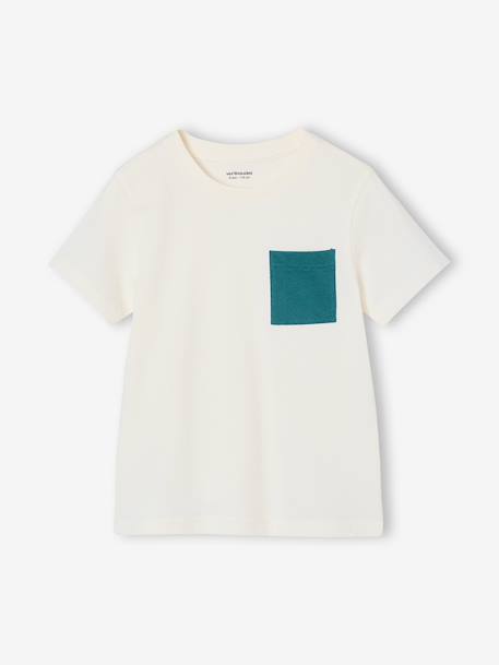 Lot 3 T-shirts manches courtes bleu pétrole+caramel+marine+noix de pécan+vert amande+vert sauge - vertbaudet enfant 
