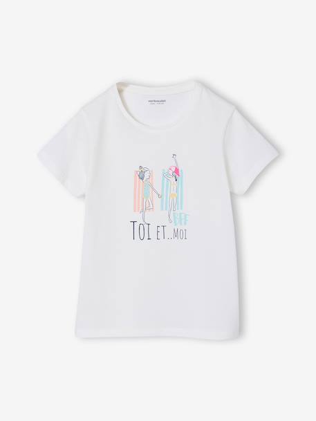 Lot de 2 pyjashort fille écru - vertbaudet enfant 
