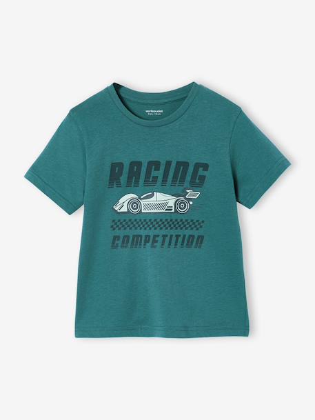 Lot 3 T-shirts manches courtes bleu pétrole+caramel+marine+noix de pécan+vert amande+vert sauge - vertbaudet enfant 