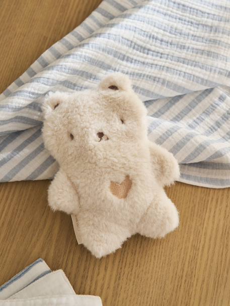 Knuffel warmwaterkruik ecru+marineblauw+pecannoot - vertbaudet enfant 