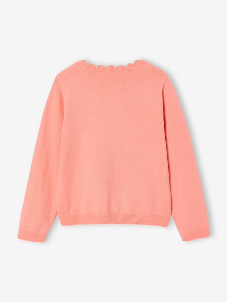 Pull fille personnalisable beige chiné+framboise+mandarine+marine+vert de gris - vertbaudet enfant 