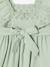 Robe de cérémonie en gaze de coton fille manches en broderie anglaise rose pâle+vert sauge - vertbaudet enfant 