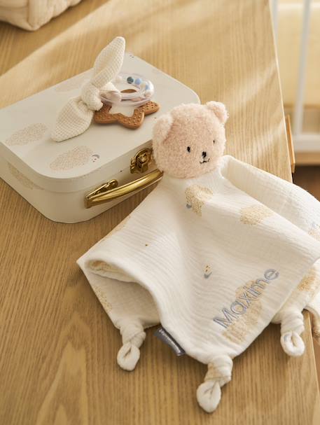 Gepersonaliseerde knuffels en rammelaar met koffer NUAGE wit - vertbaudet enfant 