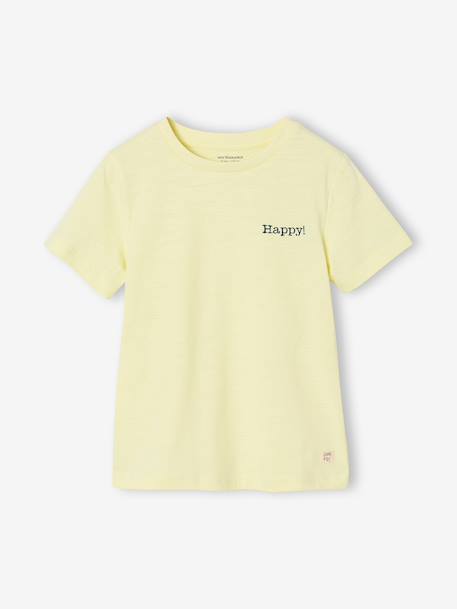 T-shirt garçon personnalisable manches courtes aubergine+blanc+BLEU+jaune pâle+rouge+sauge - vertbaudet enfant 