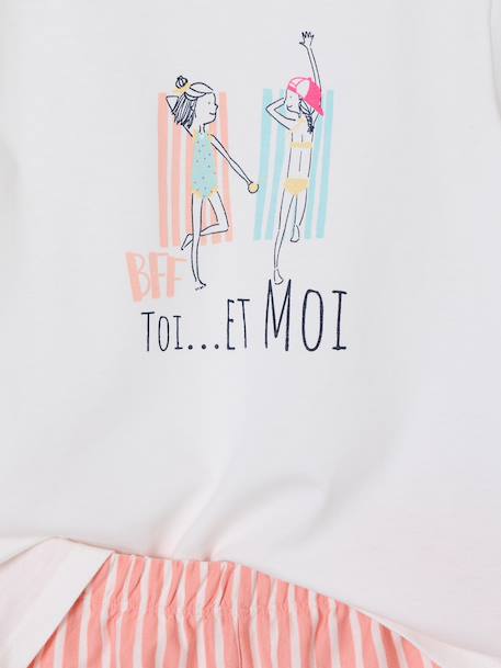 Set van 2 pyjamashorty voor meisjes ecru - vertbaudet enfant 