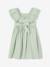 Robe de cérémonie en gaze de coton fille manches en broderie anglaise rose pâle+vert sauge - vertbaudet enfant 