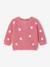 Pull bébé brodé vanille+vieux rose - vertbaudet enfant 