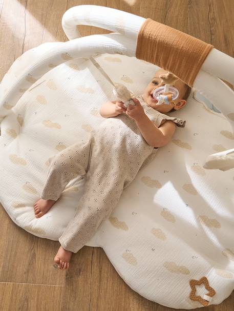 Tapis d'éveil avec arches et rebord beige+blanc+orange+rouge - vertbaudet enfant 