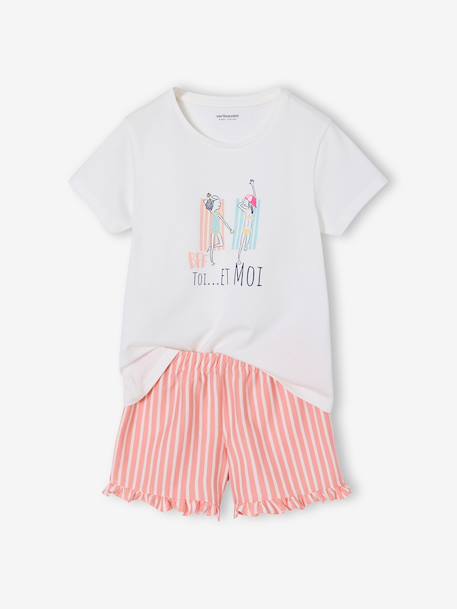 Set van 2 pyjamashorty voor meisjes ecru - vertbaudet enfant 