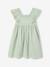 Robe de cérémonie en gaze de coton fille manches en broderie anglaise rose pâle+vert sauge - vertbaudet enfant 