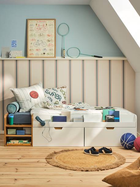 Kinderbed met opbergruimte en bibliotheek wit - vertbaudet enfant 