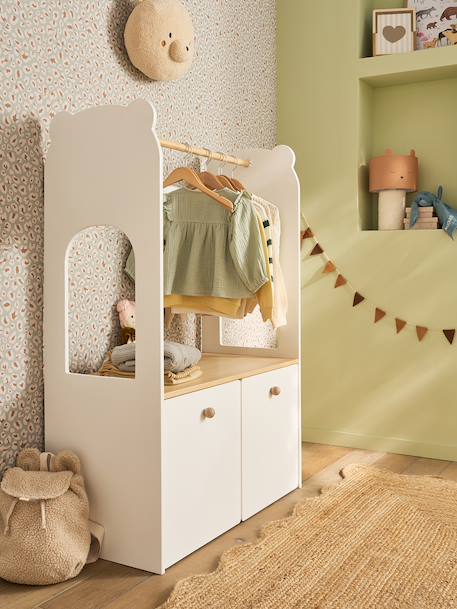 Portant et bureau enfant 2 en 1 Ourson blanc - vertbaudet enfant 