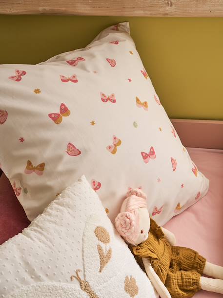 Parure housse de couette et taie d'oreiller ENVOLEE rose imprimé - vertbaudet enfant 
