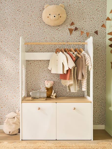 Portant et bureau enfant 2 en 1 Ourson blanc - vertbaudet enfant 
