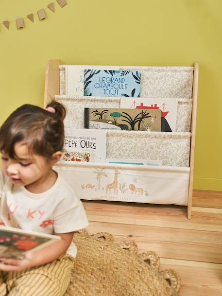 Rangement livre textile beige imprimé+blanc imprimé - vertbaudet enfant 