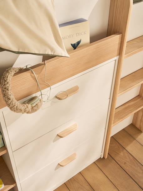 Lit enfant mi-hauteur studio 90x190cm +bureau blanc - vertbaudet enfant 