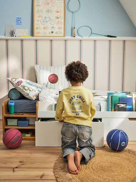 Lit enfant avec rangements 90x200cm Pirouette blanc - vertbaudet enfant 
