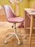 Chaise de bureau enfant à roulettes blanc+bleu+rose+vert - vertbaudet enfant 