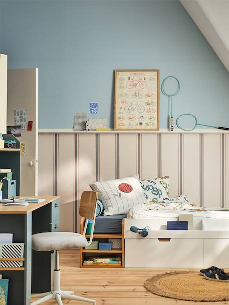 Kinderbed met opbergruimte en bibliotheek wit - vertbaudet enfant 