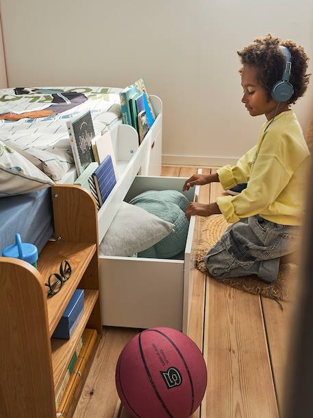 Kinderbed met opbergruimte en bibliotheek wit - vertbaudet enfant 