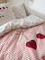Parure housse de couette et taie d'oreiller CERISES RAYURES avec coton recyclé rayé rouge - vertbaudet enfant 