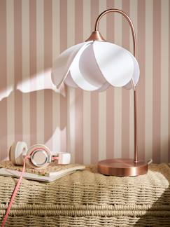 -Lampe à poser abat-jour fleur pied métal